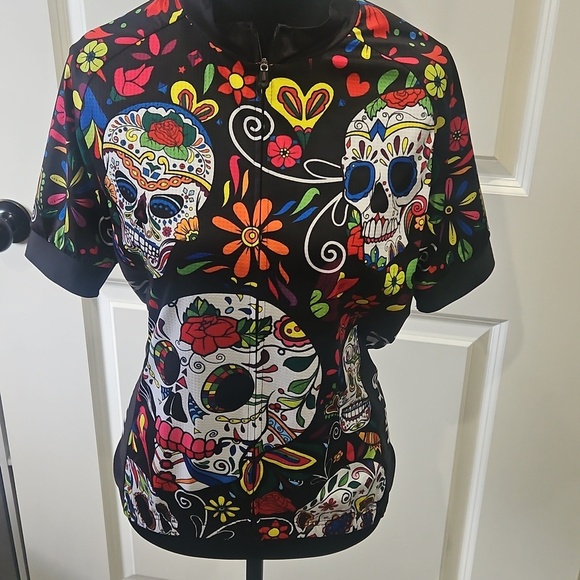 Weimostar Tops - Weimostar Colorful Day of the Dead Cycling Jersey